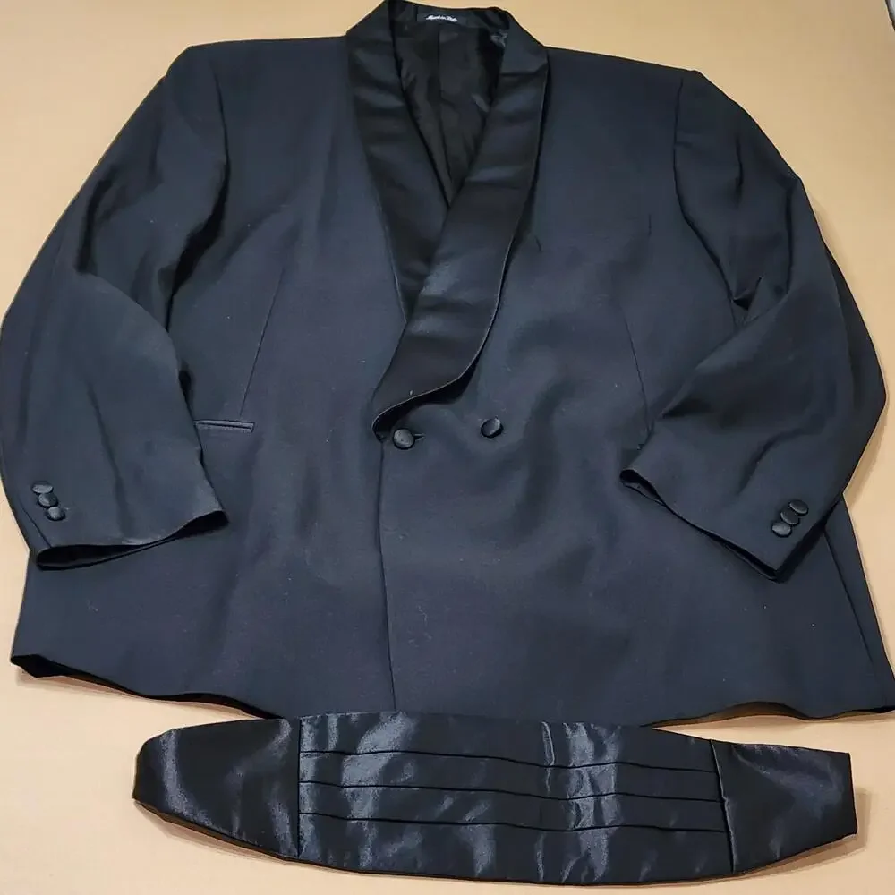 Vito Rufolo Suit Jacket Mens EU 52 Black Wool Tuxedo Shawl Lapel Made In Italy